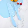 Conjunto de Facas de Cozinha de Aço Inoxidável com Pintura Spray de Seis Peças com Tábua de Corte Afiada Caixa de Presente Pronta para Exportação Atacado