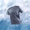 Venta al por mayor transfronteriza de nueva ropa de fitness de color degradado de verano para hombre, camiseta deportiva de seda helada de secado rápido, pantalones cortos de manga corta para correr por la mañana
