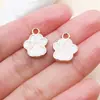 20 Estilos de Colgantes de Aleación con Forma de Flor de Tulipán Corazón con Goteo de Aceite Blanco para DIY Collares Pulseras Llaveros Accesorios de Joyería