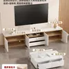 Mueble de TV de pizarra para sala de estar, adecuado para casas pequeñas, simple y de lujo ligero, modelo alto, mesa de centro y mueble de TV de madera maciza de pie