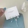Pendientes de Estrella de Mar y Concha con Circonita para Mujer Aguja de Plata Verano Diseño de Nicho Dulces Súper Hada Estilo Festivo Pendientes Juveniles