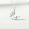 Collar Original de Hoja de Ginkgo que Brilla en la Luna para Mujer, Plata Pura, Estilo Coreano, Diseño de Nicho, Cadena para Clavícula con Piedra Lunar, Amuleto de Buena Suerte para el Verano