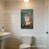 Calcomanías termoadhesivas hechas a medida para uso transfronterizo, con divertidos diseños temáticos de gatos, café y baño, adecuadas para decoración del hogar y arte de pared