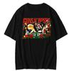 Camiseta de hip hop Guns &amp; Roses con la frase "HOOK ON YOU" y "gunsnroses". Top de manga corta con estampado de flores y banda de hard rock.