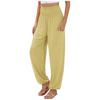 Comercio Exterior Transfronterizo Amazon Aliexpress Verano Nuevo Pantalones Casuales de Bolsillo de Pierna Ancha de Cintura Alta Elásticos para Mujer