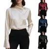 2026 ha sido enviado. Más vendido en Wish. Nueva camisa de satén de manga larga de color liso para otoño