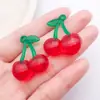 Resina DIY Simulación Resina Tridimensional Con Colgante Cereza Manzana Frutas Adornos Accesorios Llavero Colgante Paquete de Materiales