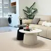 Mesa de centro redonda simple moderna estilo crema combinación apartamento homestay net red apartamento pequeño sala de estar dormitorio mesita de noche