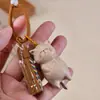 Sr. Bean gato da sorte esculpido gato fofo chaveiro pingente chaveiro de bolsa borla chaveiro colecionável fofo desenho animado