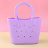 Monedero de Silicona para Niños Mini Agujero Bolso de Mano Bolsa de Almacenamiento para la Playa Color Macarrón DIY