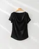 Ropa para Mujer Estilo Coreano 2026 Primavera/Verano Tencel Lana Cuello Asimétrico Manga Corta Adelgazante Ligera 5A Antibacteriana