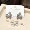 Colección de Pendientes de Hueso de Titanio Estilo Coreano, Pendientes de Lujo Ligero con Lazo para Mujer, Accesorios Sencillos para Orejas con Pasador de Plata S925