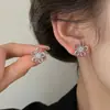 Pendientes de Girasol de Zirconia Estilo Francés Transfronterizos, Pendientes de Lujo Ligero para Mujer de Nicho, Accesorios para Orejas de Moda de Gama Alta