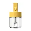 Pote Telescópico para Temperos com Colher Integrada e Tampa, Dispensador de Temperos para Cozinha Doméstica, Frasco de Óleo, Pote de Sal Selado, Recipiente para Temperos