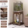 Soporte de exhibición de piedra, soporte para pecera, base, mesa auxiliar, mesa de rincón, soporte para plantas, sala de estar de madera maciza de pie