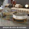 Mesa de Centro Casual Moderna Ardósia Luxo Acessível Sala de Estar Apartamento Pequeno Popular Nova Mesa Lateral Redonda Mesa de Chá de Mármore