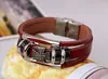 Pulseras de Nuevo Estilo Europeo y Americano de Moda, Pulseras con Cuentas para Hebilla de Correa de Reloj para Hombres y Mujeres, Accesorios de Cuero con Forma de Cruz al por Mayor