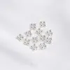 Cuentas Espaciadoras de Estrella de Cuatro Puntas de Plata Gruesa 925 Recubiertas de Cobre que Conservan el Color, Frijol Dorado, Flor de Trébol de Cuatro Hojas, Espaciadores en Forma de Flor, Accesorios para Joyería de Cuentas DIY