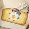 Alfombra de Piso de Baño de Felpa de Dibujos Animados para Uso Doméstico, Felpudo Engrosado Antideslizante para la Entrada de la Ducha, Felpudo Absorbente de Agua y Resistente a la Suciedad de Cachemira Artificial