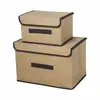 Nueva Caja de Almacenamiento Plegable con Tapa de Patrón Pied de Poule Transfronterizo, Caja de Almacenamiento de Tela para Artículos Varios y Organización de Ropa