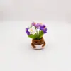 Planta en maceta tejida a crochet de lana nueva transfronteriza, maceta tejida creativa, maceta linda, planta en maceta nomeolvides que anima activamente