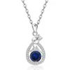 Comercio Exterior Transfronterizo Colgante de Plata de Ley S925 Rosa Full Diamond Amazon Doce Piedras de Nacimiento Collar Simple Versátil de Lujo Ligero