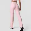 Calça Esportiva Flare Color-Blocked Cruzada de Alta Elasticidade, Calça de Yoga Versátil Slim-Fit, Calça Longa para Fitness Indoor, Calça para Yoga Vinyasa