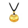 Pingente Robusto de Ouro Puro 999 Fortuna para Mulheres Ouro Duro 3D Fecho de Segurança Pepita de Ouro Colar Pulseira Presente Atacado Estilo Chinês