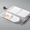 Vajilla de Melamina Olla Caliente Cuenco para Especias de Dos Compartimentos Cuenco para Especias de Doble Compartimento Cuenco Doblemente Enlazado Plástico Blanco Comercial Cuenco de Plato para Aceite con Compartimentos Divididos
