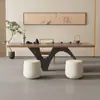 Nova Mesa de Chá e Mesa de Escritório de Madeira Maciça com Estética da Dinastia Song Chinesa, Dupla Utilização para Uso Doméstico, Conjunto de Mesa de Chá e Cadeiras para Sala de Jantar, Design Criativo