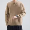 Nuevo suéter cárdigan estilo americano para otoño e invierno, tejido casual retro americano estilo perezoso con cuello en V, chaqueta de color liso para hombre ins