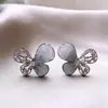 Brincos de cristal de zircão com gradiente suave francês, brincos femininos de prata 925, agulha elegante, doce, fashion, todos os tipos de brincos
