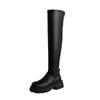 Botas gigantes sexy acima do joelho femininas 2022, pernas grossas, fundo grosso, botas finas elásticas, bico quadrado, botas da moda