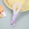 Nova Corda de Pulso Curta Colorida de Pelúcia para Celular Chaveiro com Combinação de Cores Corda Anti-Perda Pingente de Corrente de Celular Fashion