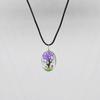 Collar de árbol de flores secas, cadena de lana, estilo artístico, collar sencillo, ejemplar de gypsophila, collar con gema del tiempo