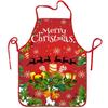 Delantal navideño sencillo personalizado de estilo halter, tejido de poliéster completo, impresión digital, sin mangas, decoración navideña