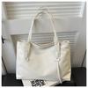 Bolso Tote Simple de Alta Gama Versátil para Mujer Moda Ins Estilo Coreano Gran Capacidad Cuero Suave PU Bolso de Hombro Comercio Exterior Transfronterizo