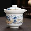 Conjunto de Chá de Viagem Qianli Jiangshan terno Portátil Um Bule de Três Xícaras Copo Expresso Pavilhão das Orquídeas Celebração de Negócios Presente Acompanhante