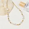 Versión Coreana Más Vendida Serie de Perlas de Forma Especial de Acero de Titanio Collar Pulsera Acero Inoxidable Chapado en Oro Joyería Transfronteriza