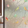 Estilo Retrô Sudeste Asiático Adesivo de Vidro Fosco Banheiro Cozinha Varanda Janela Isolamento Térmico Proteção Solar Película de Vidro Arco-Íris