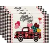 Manteles de Temu Amazon para el Día de San Valentín Transfronterizos Son Adecuados para la Decoración de la Atmósfera de Fiesta en la Cocina