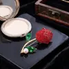 Broche de Rosa de Luxo de Alta Qualidade com Liga e Incrustação de Diamante, Alfinete da Moda para Roupas, Corsage Versátil, Acessório Exquisito