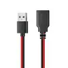 Cable de Prueba USB a Pinza de Cocodrilo Rojo y Negro Pinza Mediana Cable de Alimentación 2468 22Awg Conexión de CC de Bajo Voltaje