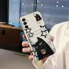 Adecuado para Fundas de Teléfono Móvil Samsung, Graffiti Simple de Dibujos Animados para Hombres y Mujeres, Textura de Silicona Suave, Portatarjetas de Moda, Antipolvo