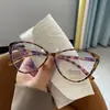 Moldura grande moldura preta de alta qualidade simples anti-luz azul sensação de alta qualidade rosto de moldura grande pequena luz anti-azul espelho plano moda coreana