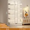 Estante de Livros Simples Prateleira de Chão Rack de Armazenamento Armário de Parede Integrado para Sala de Estar Armário de Armazenamento Rack de Armazenamento Doméstico Estante de Livros para Escritório