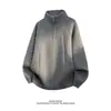 Suéter de malha com zíper parcial e gola alta inspirado em design masculino marca moderna outono/inverno estilo preguiçoso camada interna pulôver malharia