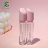 Shanyi Nuevo Modelo Tubo Redondo Rosa para Brillo de Labios, Tubo Transparente para Glaseado de Labios, Tubo de Plástico para Aceite de Labios, Materiales de Empaque Cosmético al por Mayor