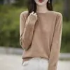 Primera línea listo para usar capa base suéter rojo mujer estilo otoño e invierno talla grande ropa de mujer top cuello redondo tejido capa base mujer