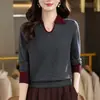 2026 Nuevo Suéter de Punto Base Elegante de Manga Larga con Cuello, Holgado, para Primavera y Otoño, Adelgazante, Moda, Top para Mujer